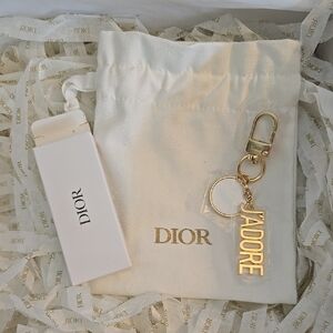 Dior J'adore Gold Keychain with Box +mini Pouch